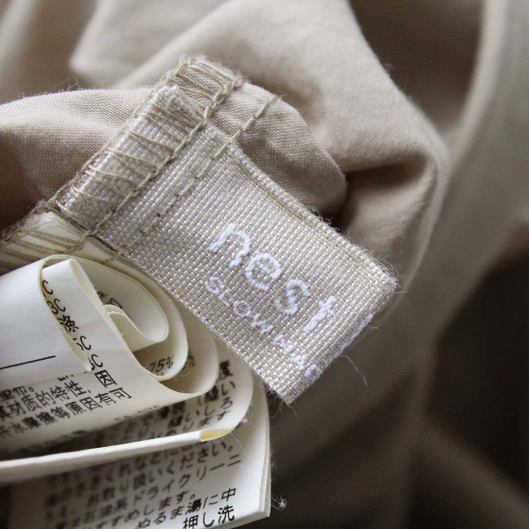 nest Robe(ネストローブ)の美品 2021SS nest Robe ネストローブ シルクコットンロングシャツ F/ベージュ ワンピース【2400012851832】 レディースのトップス(シャツ/ブラウス(長袖/七分))の商品写真