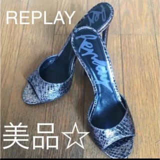 リプレイ(Replay)の美品☆REPLAY ブロンズ　レザーサンダル(サンダル)