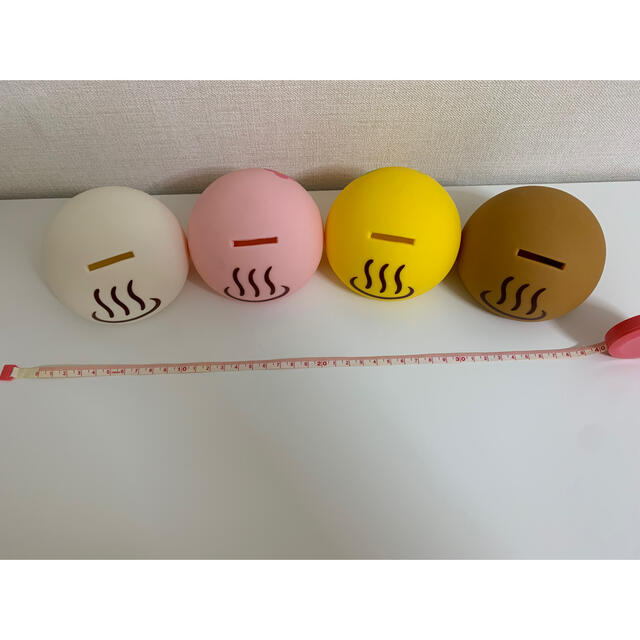 激レア❣️温泉まんじゅうくん特大ソフビバンク 全4種フルコンプ貯金箱 1