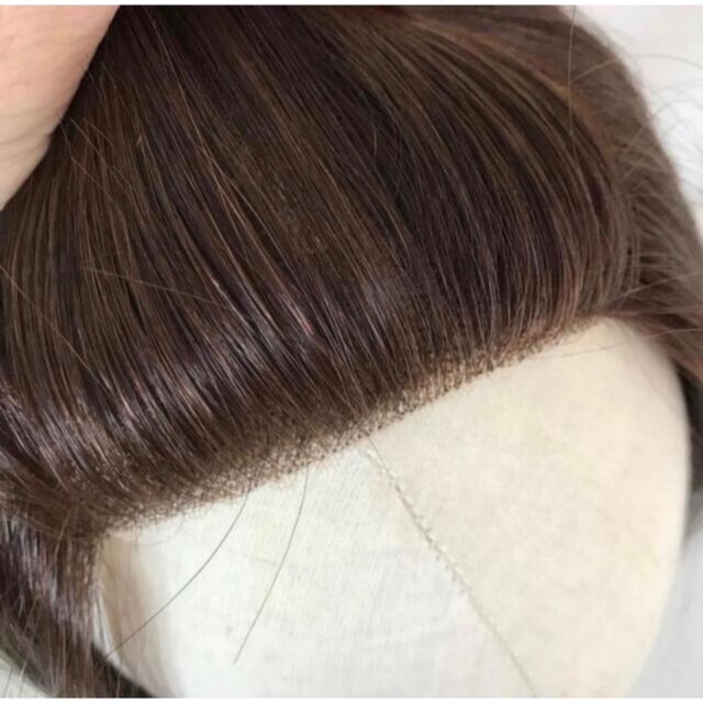 レミー人毛100% レースフロント フルウィッグ パーマヘア ウィッグ