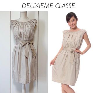 ドゥーズィエムクラス(DEUXIEME CLASSE)の【日本製】DEUXIEME CLASSE ハイマルチタフタギャザーワンピース(ひざ丈ワンピース)