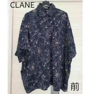 CLANE - CLANE★クラネ★ネイビーベージュ柄半袖ブラウス