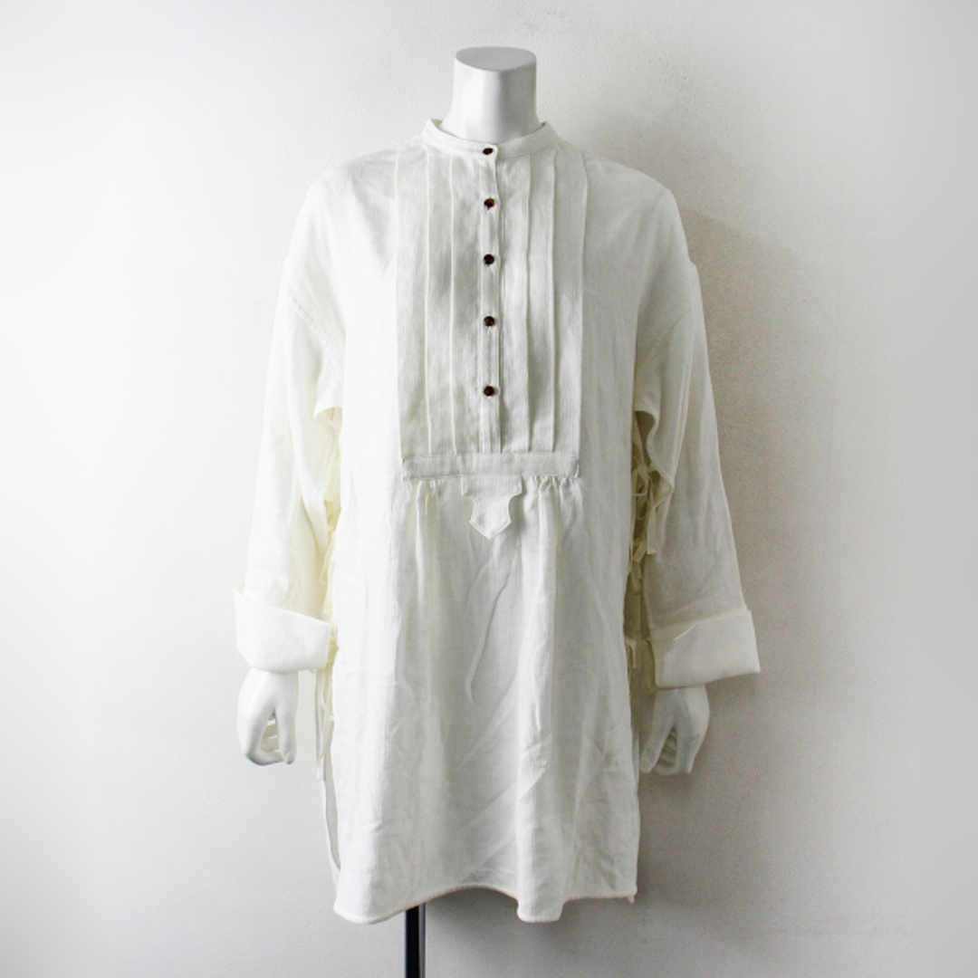 美品 定価4.1万 2021SS Uhr ウーア Side Open Atelier Shirts サイドオープン アトリエシャツ/オフホワイト-.【2400012863705】 レディースのトップス(シャツ/ブラウス(長袖/七分))の商品写真