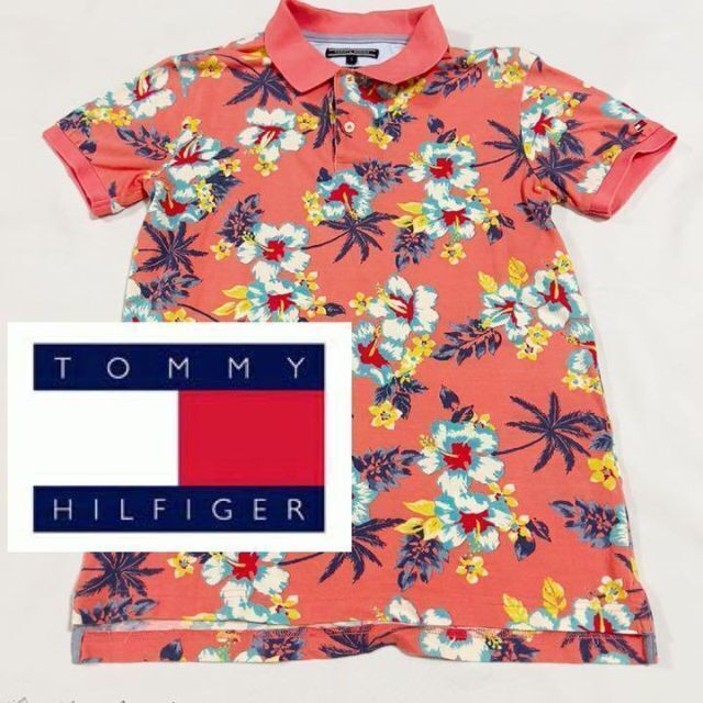 レア 美品 Tommy Hilfiger 半袖ポロシャツ 花柄 トロピカル S メンズのトップス(ポロシャツ)の商品写真