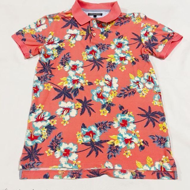 レア 美品 Tommy Hilfiger 半袖ポロシャツ 花柄 トロピカル S メンズのトップス(ポロシャツ)の商品写真