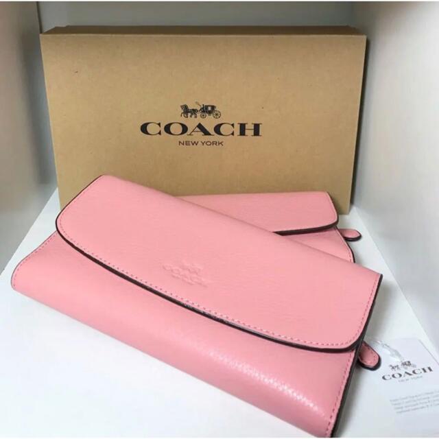 COACH(コーチ)の【新品未使用】COACH 長財布 チェックブック付きF56488ピンクレディース レディースのファッション小物(財布)の商品写真