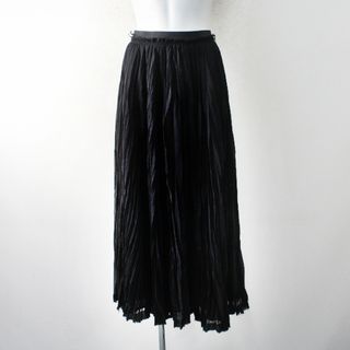 アパルトモンドゥーズィエムクラス(L'Appartement DEUXIEME CLASSE)のL'Appartement アパルトモン col pierrot コルピエロ  Lisiere PLEATS SKIRT プリーツスカート/ブラック【2400012866027】(ひざ丈スカート)