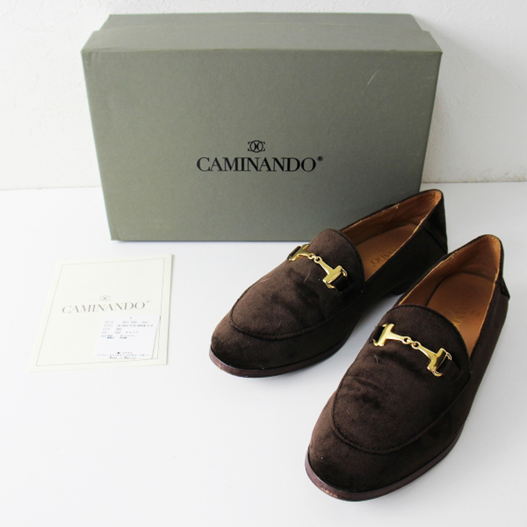 CAMINANDO(カミナンド)のCAMINANDO カミナンド VELOUR BIT SLIP ON ベロアビットスリッポン 36/ブラウン【2400012861848】 レディースの靴/シューズ(スリッポン/モカシン)の商品写真