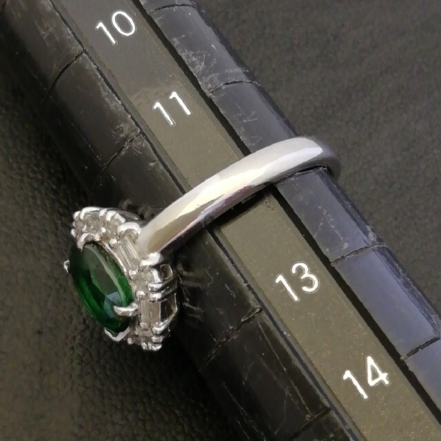 Pt900◯グリーンガーネット1.25ct✨ダイヤ✨リング✨〈宝石鑑別書付〉 7