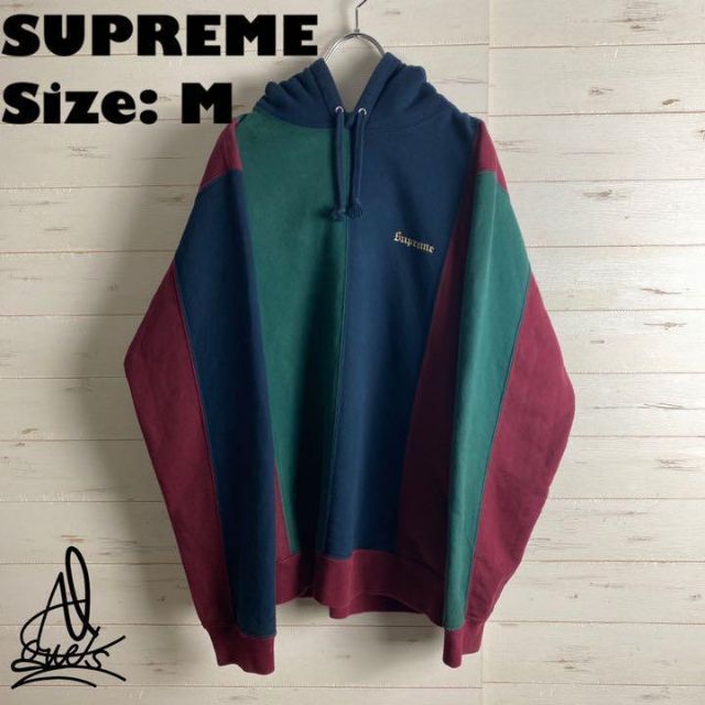 即完売品》SUPREMEシュプリーム パーカー M☆トリコカラー 刺繍ロゴ