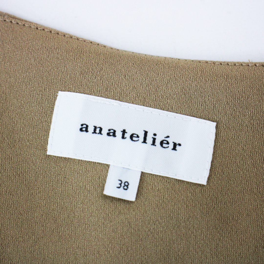 anatelier(アナトリエ)の2020SS anatelier アナトリエ Vネックノースリーブドレス 38/ベージュ ジャンスカ【2400012877184】 レディースのワンピース(その他)の商品写真