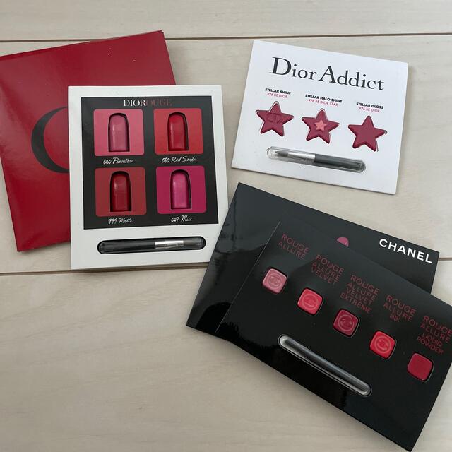 Dior(ディオール)のDior CHANEL リップ　試供品 コスメ/美容のキット/セット(サンプル/トライアルキット)の商品写真