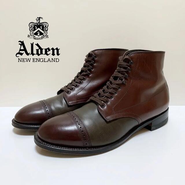 Alden(オールデン)の☆良品 オールデン コンビ レザー キャップトゥ レースアップ ブーツ USA製 メンズの靴/シューズ(ブーツ)の商品写真