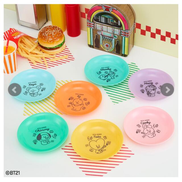 BT21(ビーティーイシビル)の一番くじ BT21 Diner K賞 Chimmy  カラフルプレート エンタメ/ホビーのCD(K-POP/アジア)の商品写真