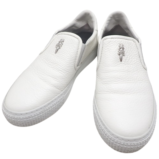 Chrome Hearts(クロムハーツ)のクロムハーツローファー/スリッポン CH SLIP ON CH スリッポン レザー ホワイト白シロ 40802030971 レディースの靴/シューズ(スリッポン/モカシン)の商品写真