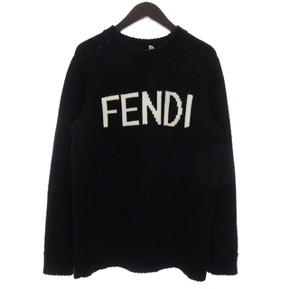 フェンディ(FENDI)のフェンディ FENDI セーター ニット ロゴ ブラック(ニット/セーター)