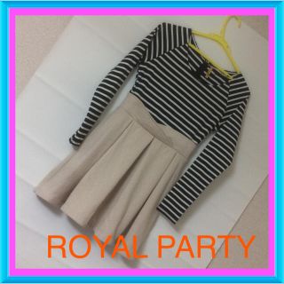 ロイヤルパーティー(ROYAL PARTY)のドッキングワンピ♡フレア、ボーダーワンピ(ミニワンピース)