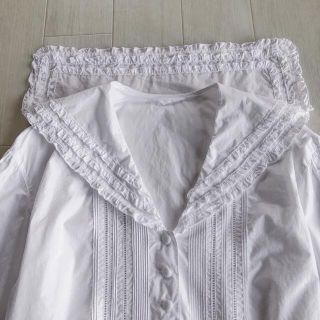 INGEBORG - インゲボルグ ピンタック ピコフリル セーラーカラー