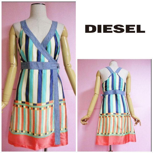 DIESEL(ディーゼル)の【DIESEL】ラップワンピース　24,150円　訳有　リゾート　夏カシュクール レディースのワンピース(ひざ丈ワンピース)の商品写真