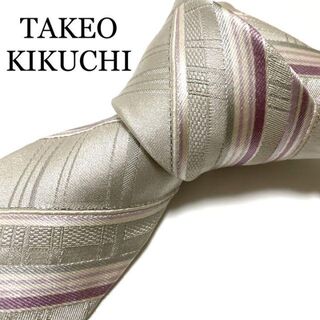 タケオキクチ(TAKEO KIKUCHI)のネクタイ　タケオキクチ　ストライプ　ハンドメイド　シルク(ネクタイ)