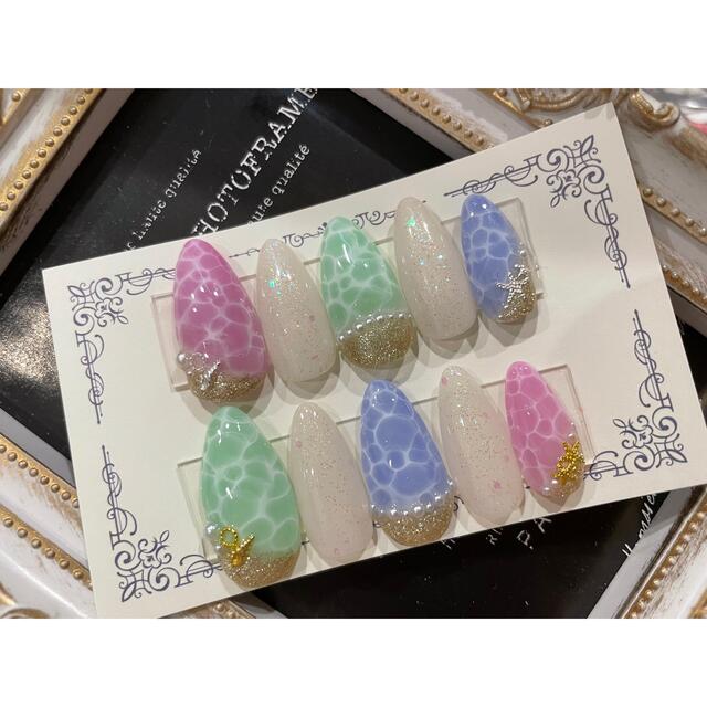 高評価! ⚠️売り切れ⚠️海柄ネイルチップ ラグーンネイル ネイル