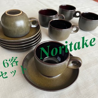 ノリタケ(Noritake)のNoritake FOLKSTONE フォークストーンカップ&ソーサー6客セット(グラス/カップ)