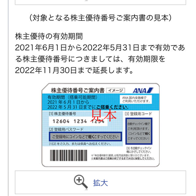 ANA(全日本空輸)(エーエヌエー(ゼンニッポンクウユ))のANA株主優待券2枚 チケットの優待券/割引券(その他)の商品写真