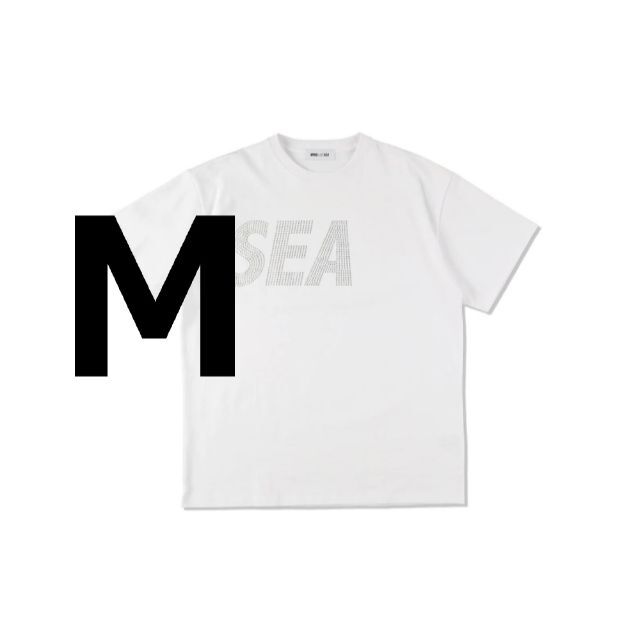 M WIND AND SEA ラインストーン T-shirt ホワイト