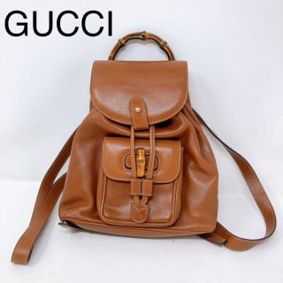 Gucci - グッチ 008 1705 0030 ミニリュック バンブー レザー キャメル