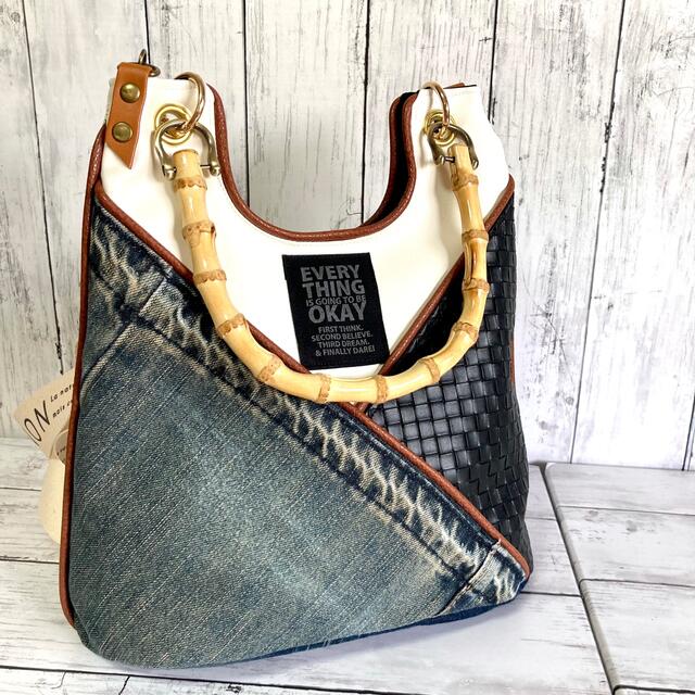 2way Bamboo bag ハンドメイドのファッション小物(バッグ)の商品写真