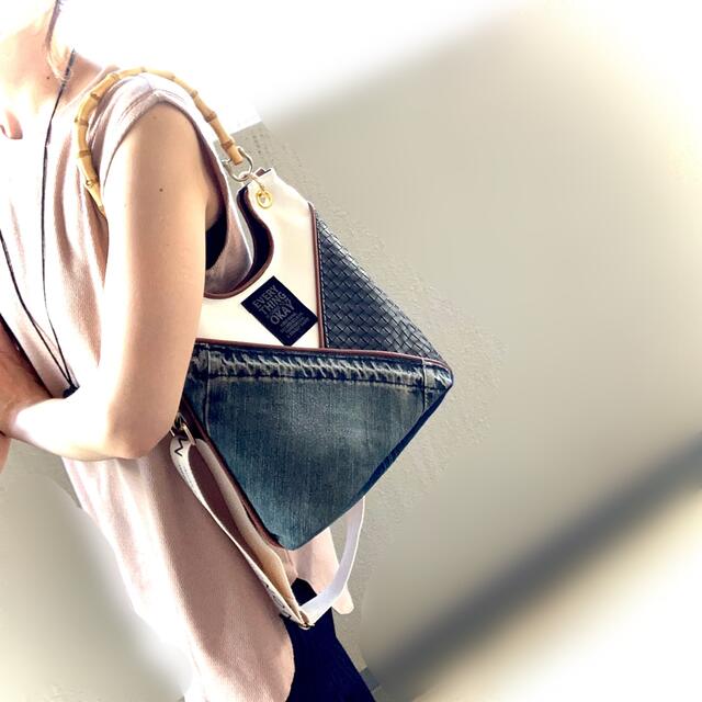 2way Bamboo bag ハンドメイドのファッション小物(バッグ)の商品写真