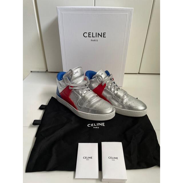 CELINE セリーヌ シューズ 靴 ベルクロストラップ シルバー 43-