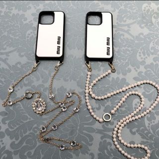 miumiu - Miu Miu♡クリスタルチェーン付きiPhone13ケースの通販|ラクマ