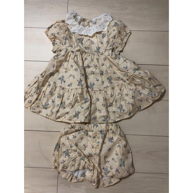 しまむら(シマムラ)の花柄セットアップ キッズ/ベビー/マタニティのキッズ服女の子用(90cm~)(ブラウス)の商品写真