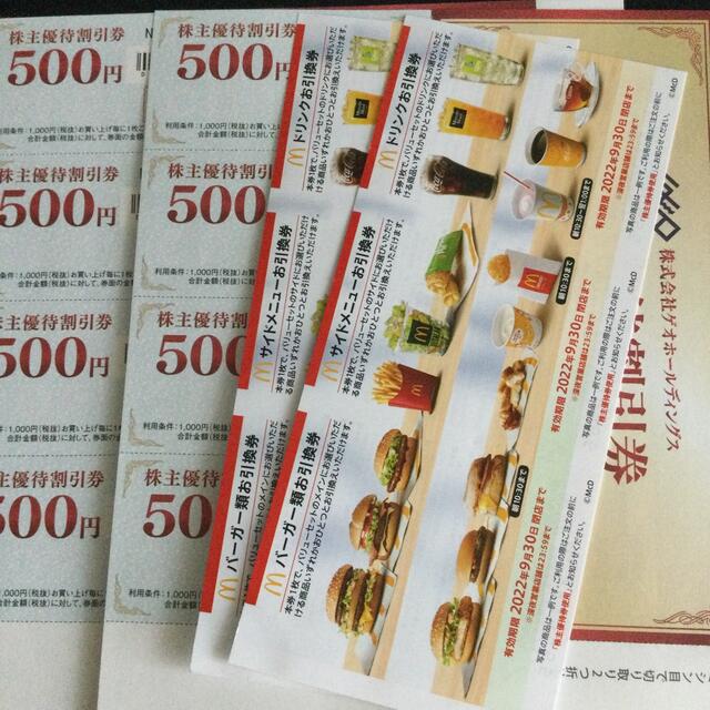 ゲオ　株主優待割引券　4000円分　マクドナルド　2シート　匿名配送