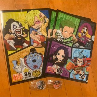 ワンピース(ONE PIECE)のくら寿司　ワンピース ONE PIECE  ファイル3枚　マグネット2個セット(キャラクターグッズ)