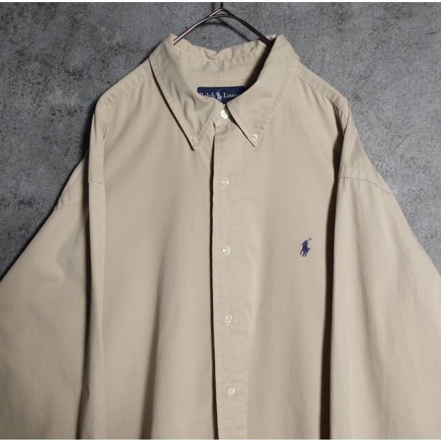 POLO RALPH LAUREN(ポロラルフローレン)のラルフローレン　XXL ベージュ　オーバーサイズ　BD ボタンダウンシャツ メンズのトップス(シャツ)の商品写真