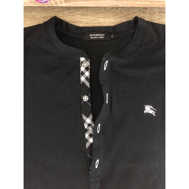 BURBERRY BLACK LABEL(バーバリーブラックレーベル)のBURBERRY BLACK LABELヘンリーネックTシャツ メンズのトップス(Tシャツ/カットソー(半袖/袖なし))の商品写真