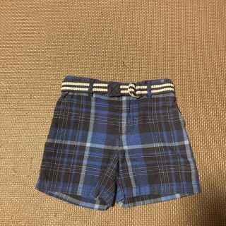 ポロラルフローレン(POLO RALPH LAUREN)のPOLO RALPH LAUREN キッズ短パン　80cm 青チェック　ベルト付(パンツ)