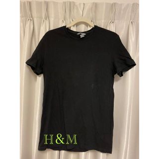 エイチアンドエム(H&M)のMサイズ H＆M ブラック Uネック Tシャツ 黒T 丸首(Tシャツ/カットソー(半袖/袖なし))