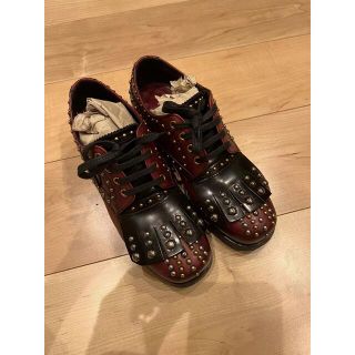 良品 PRADA レザー ローファー 革靴 パンプス チョコ ブラウン 茶色