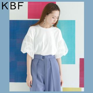 ケービーエフ(KBF)のKBF★チュールスリーブTEE(カットソー(半袖/袖なし))