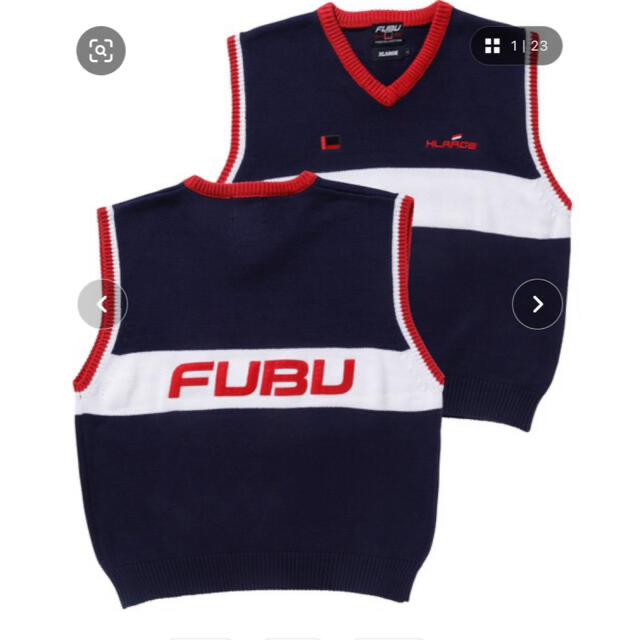 XLARGE(エクストララージ)のFUBU×XLARGEコラボ ベスト ネイビー メンズのトップス(Tシャツ/カットソー(半袖/袖なし))の商品写真