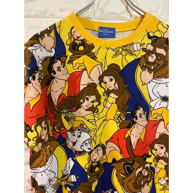 Disney(ディズニー)の美品　ディズニー リゾート　美女と野獣　総柄  Tシャツ メンズのトップス(Tシャツ/カットソー(半袖/袖なし))の商品写真