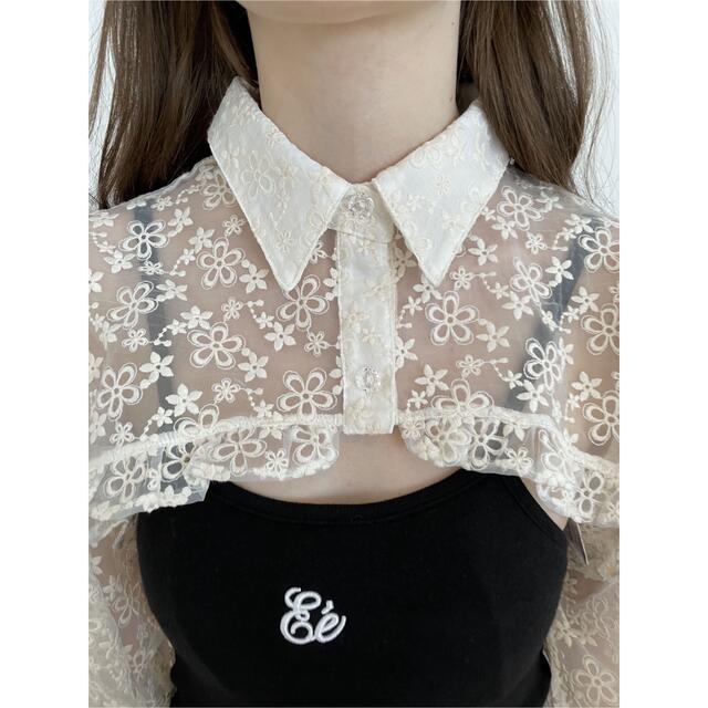 epine arm volume frill cropped blouse 1