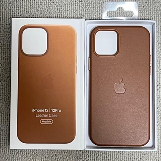 アップル(Apple)のアップル iphone12/12proレザーケース サドルブラウン 新品純正品(iPhoneケース)