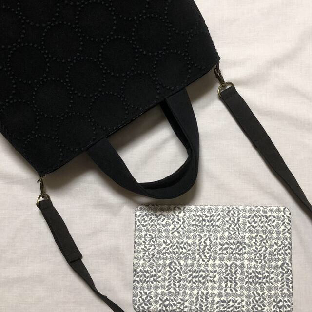 【受注製作】ミナペルホネン dop タンバリン ブラック トートバッグ 【受注製作】ミナペルホネン dop タンバリン ブラック トートバッグ
