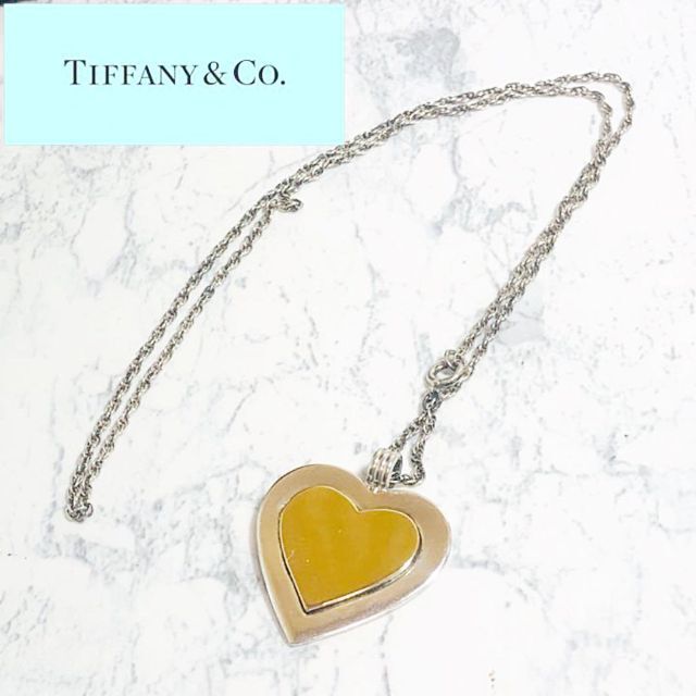 Tiffany&Co. ハート ネックレス 18K シルバー コンビ