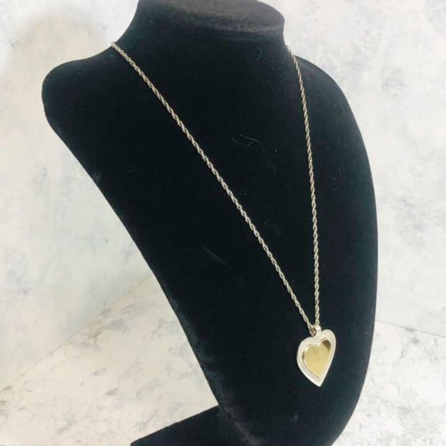 Tiffany&Co. ハート ネックレス 18K シルバー コンビ-