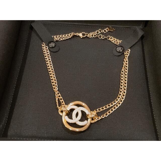 激レア　CHANEL シャネル　チョーカー　ネックレス　ホワイト　ゴールド　新品